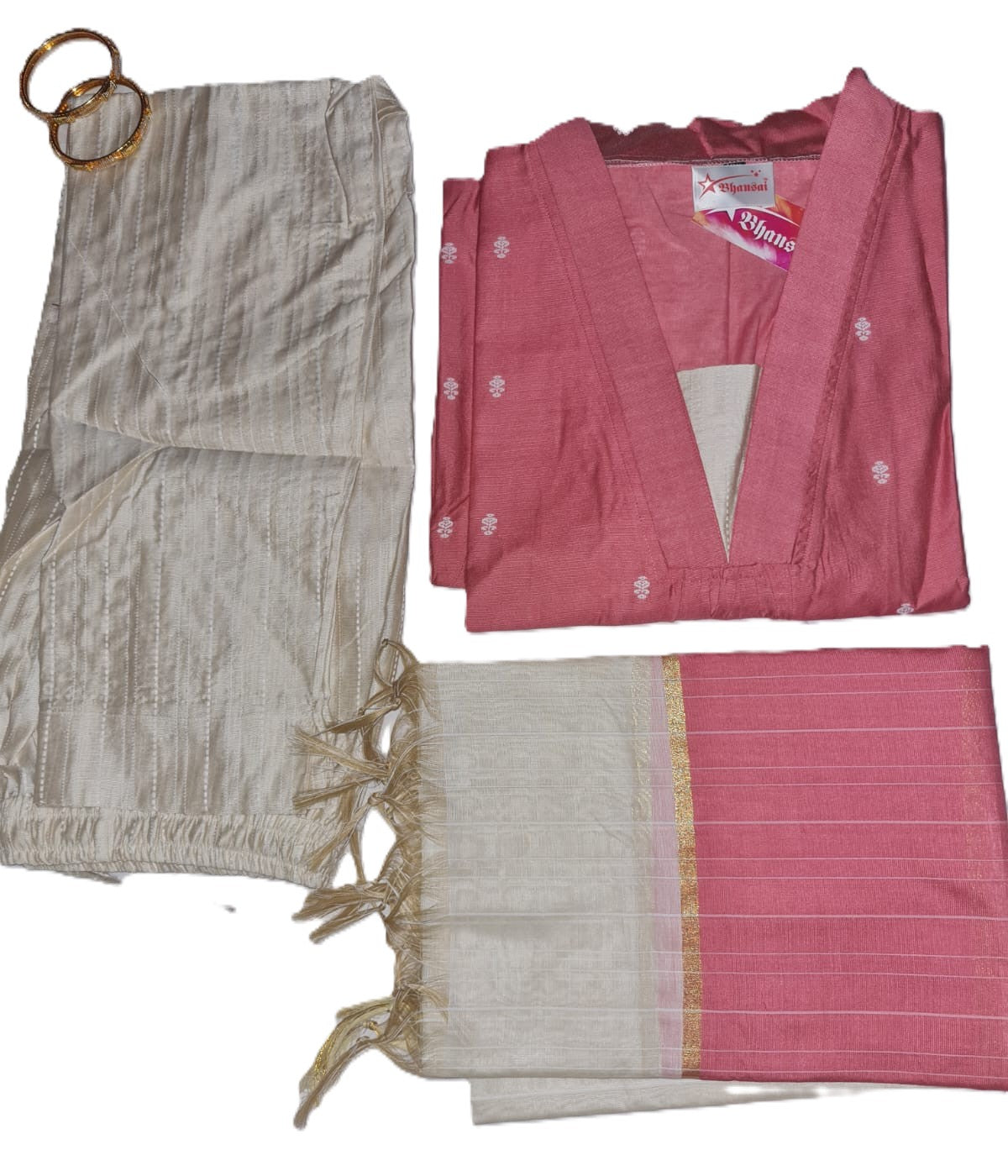 Chenderi Silk Pink 3 Pcs Set