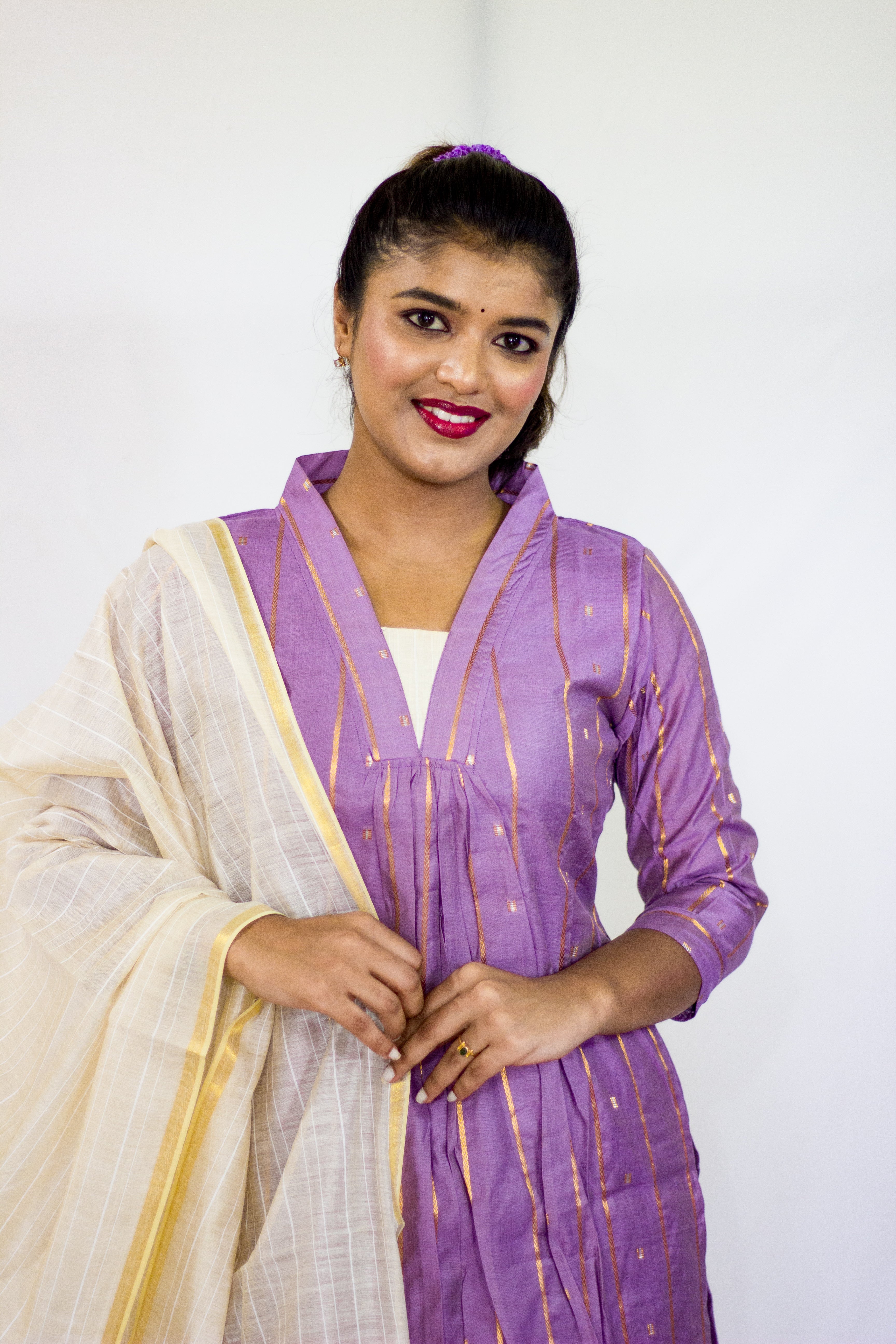 Chenderi Silk Lavender 3 Pcs Set