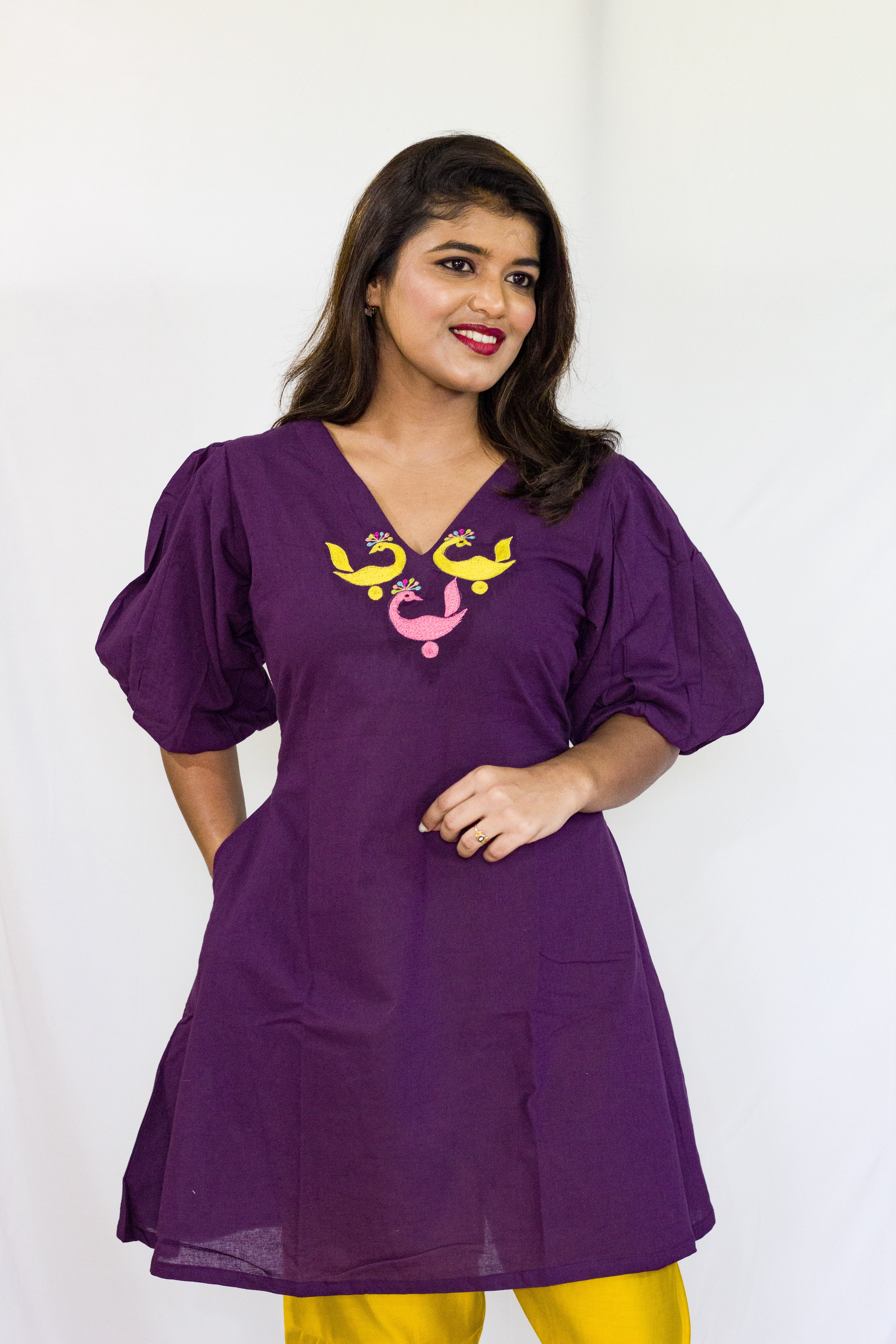 Purple Peacock designed Single piece