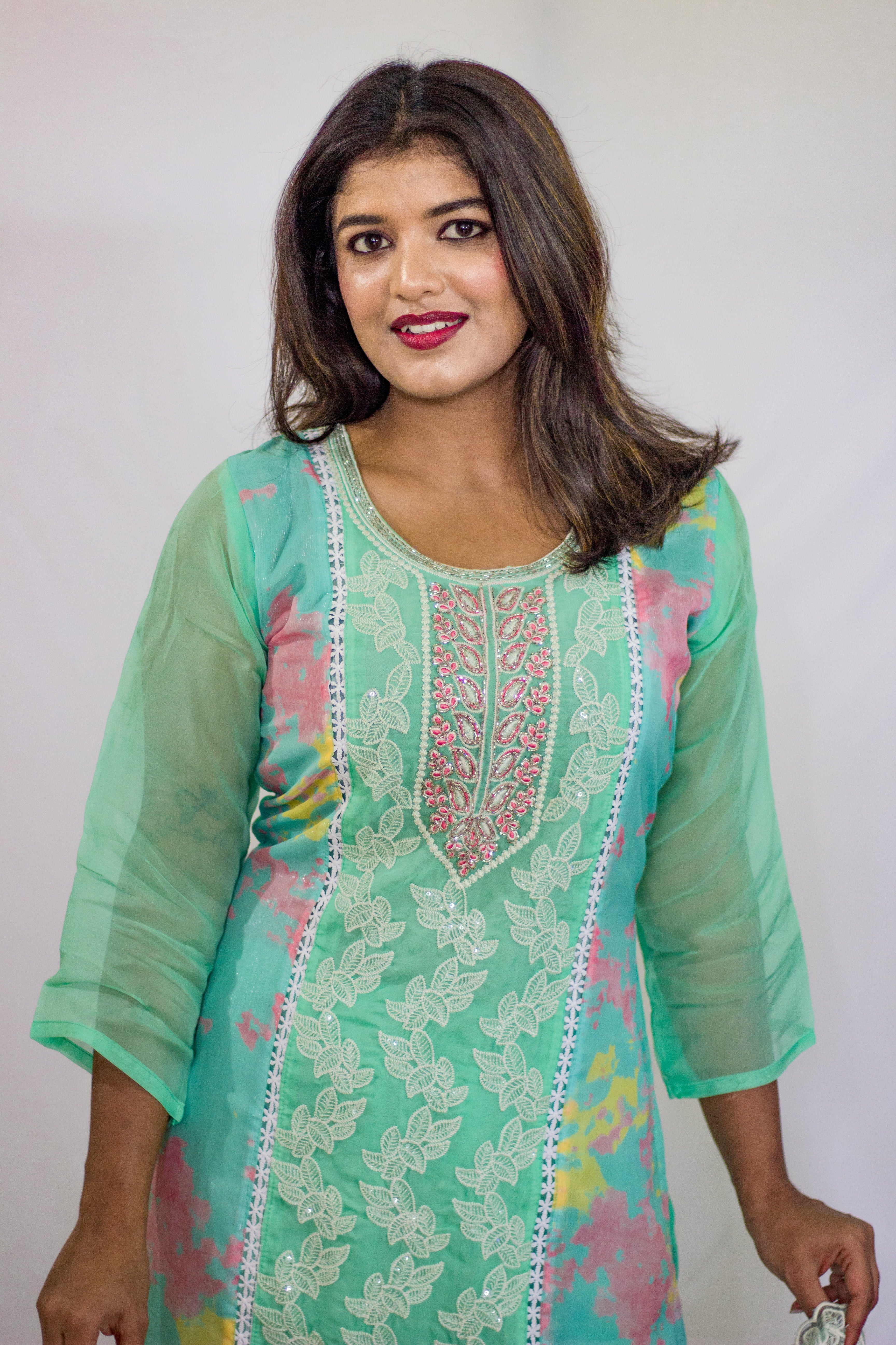 Sea Green Elegant Festive suit 3 Pcs salwar Set