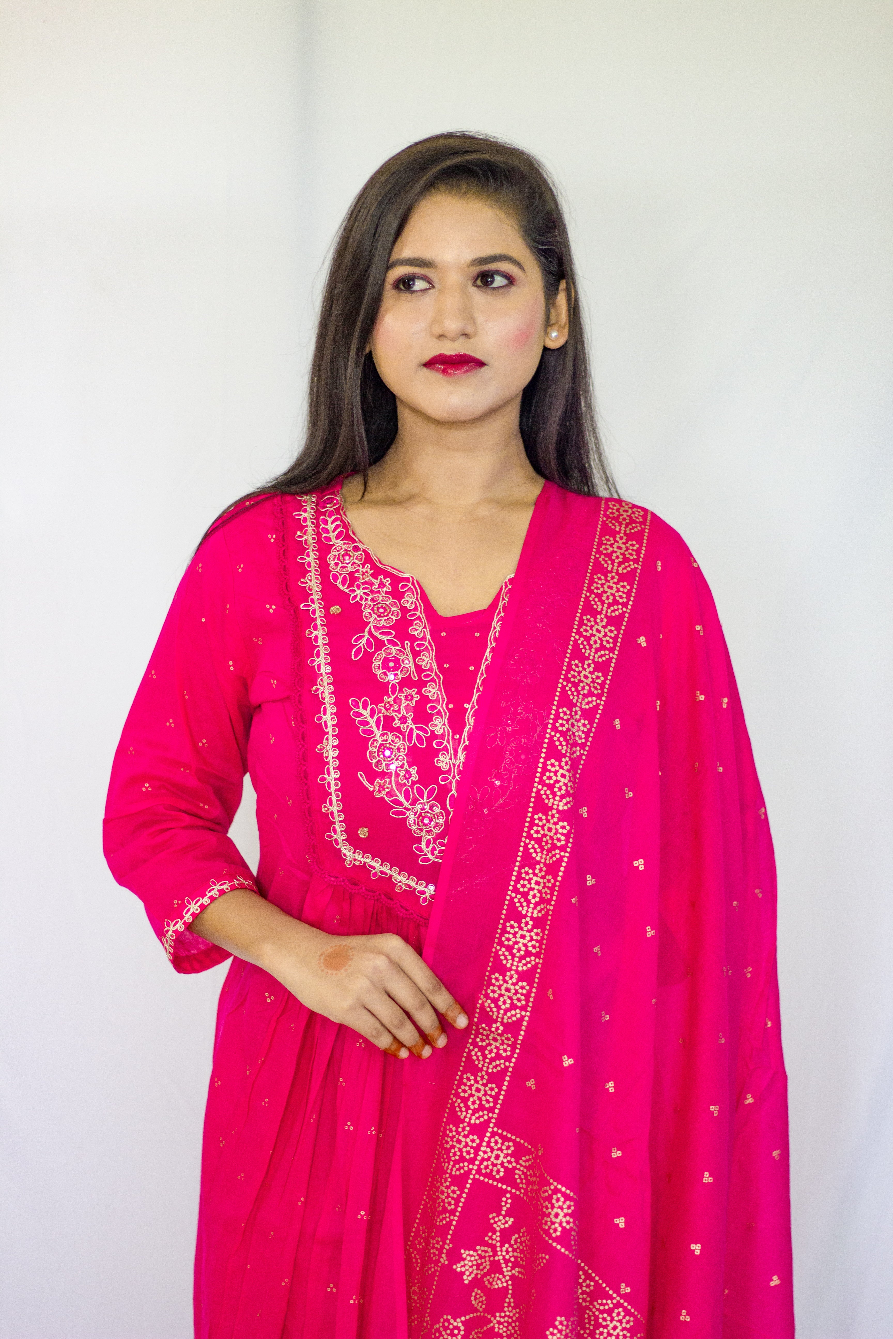 Pink Mul Cotton 3 Pcs Set