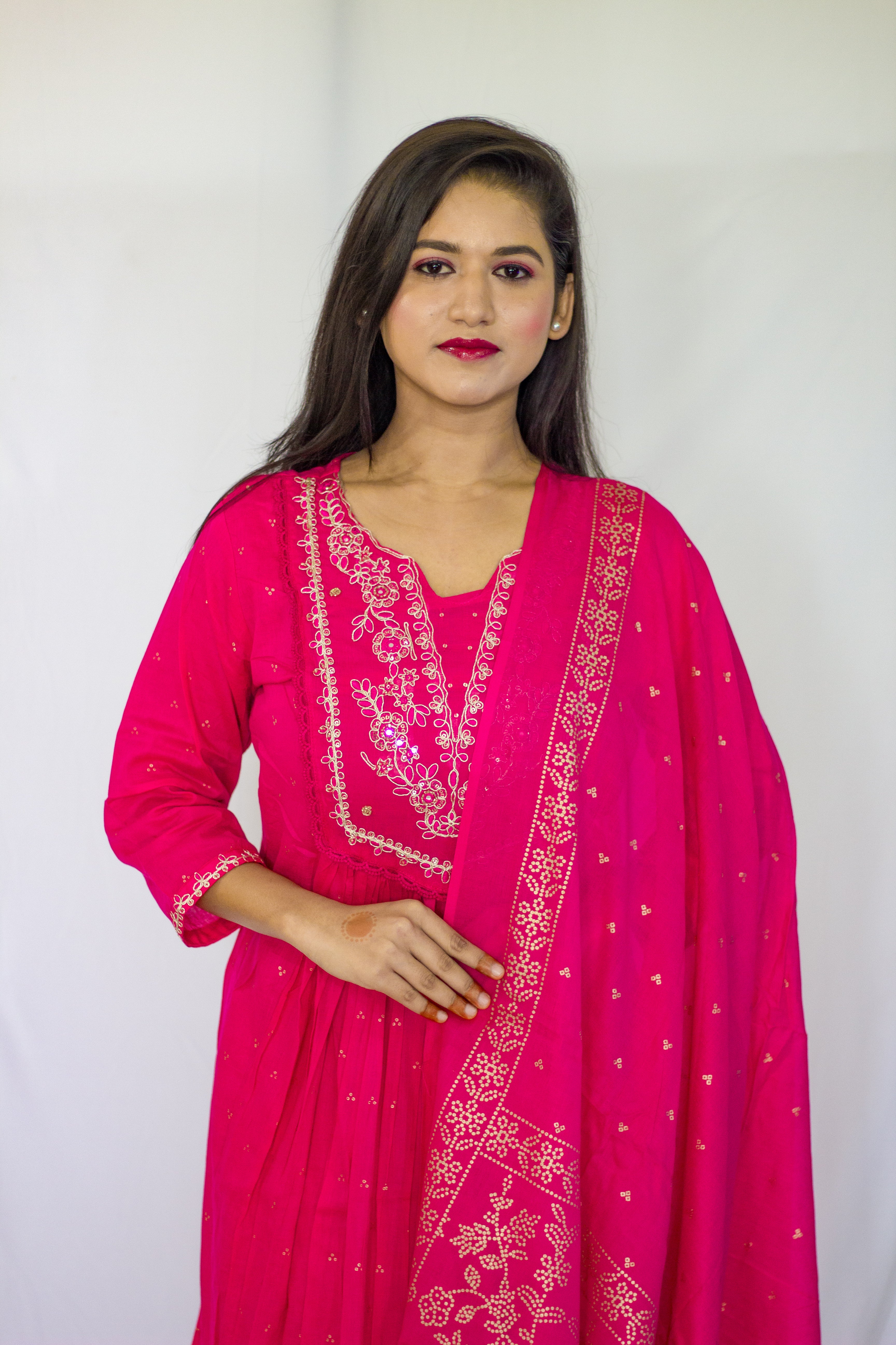 Pink Mul Cotton 3 Pcs Set