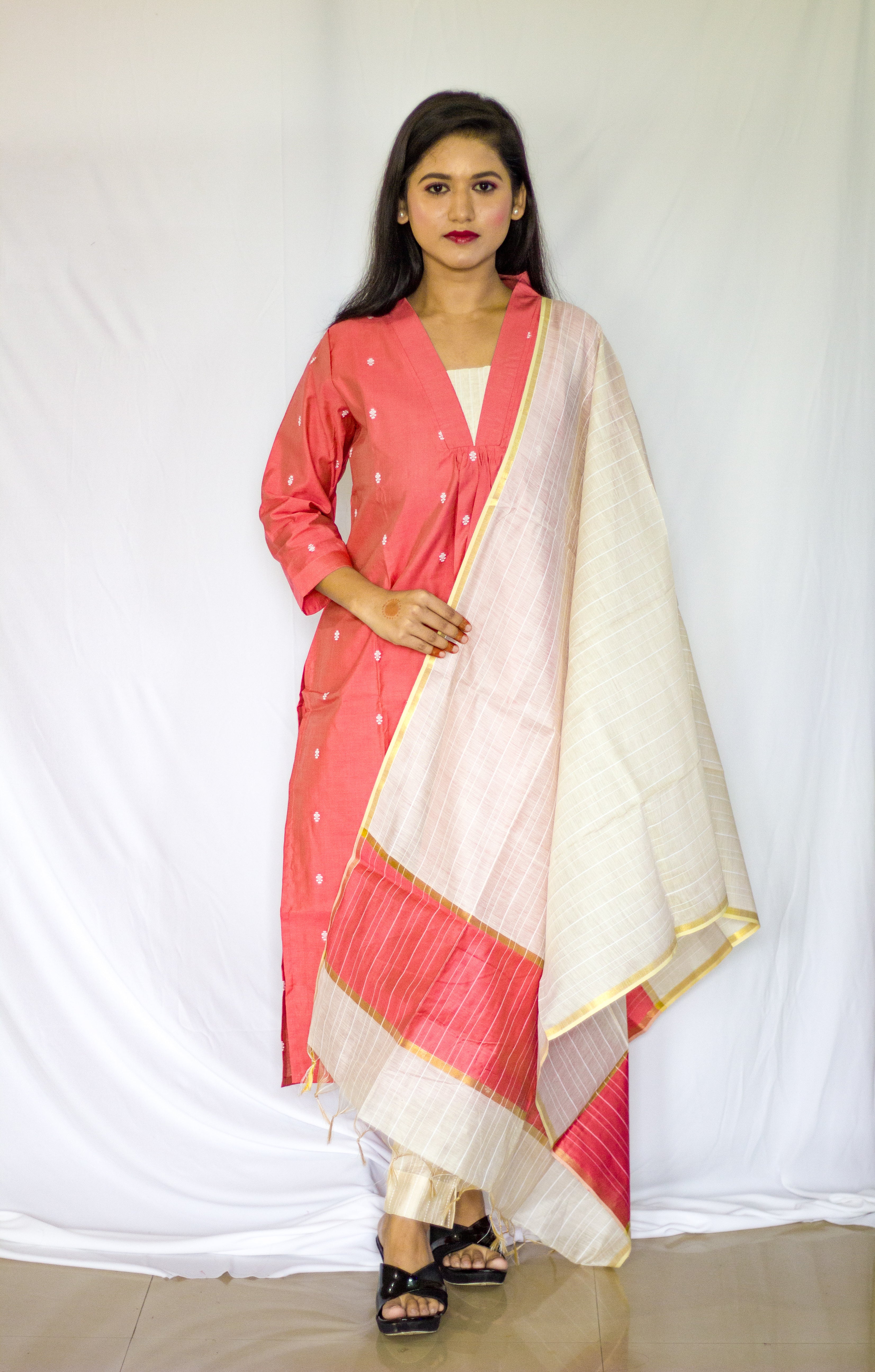 Chenderi Silk Pink 3 Pcs Set