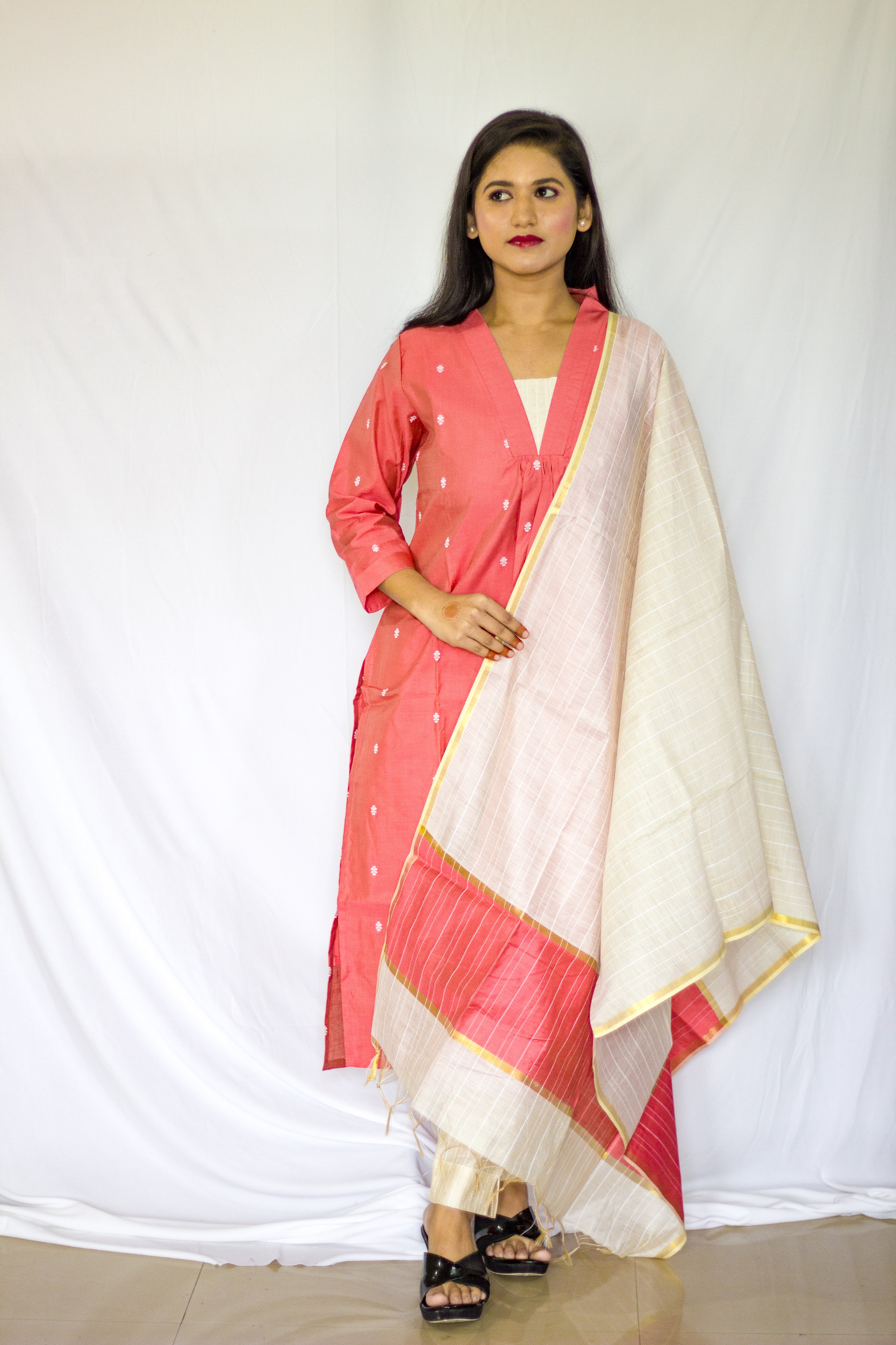 Chenderi Silk Pink 3 Pcs Set