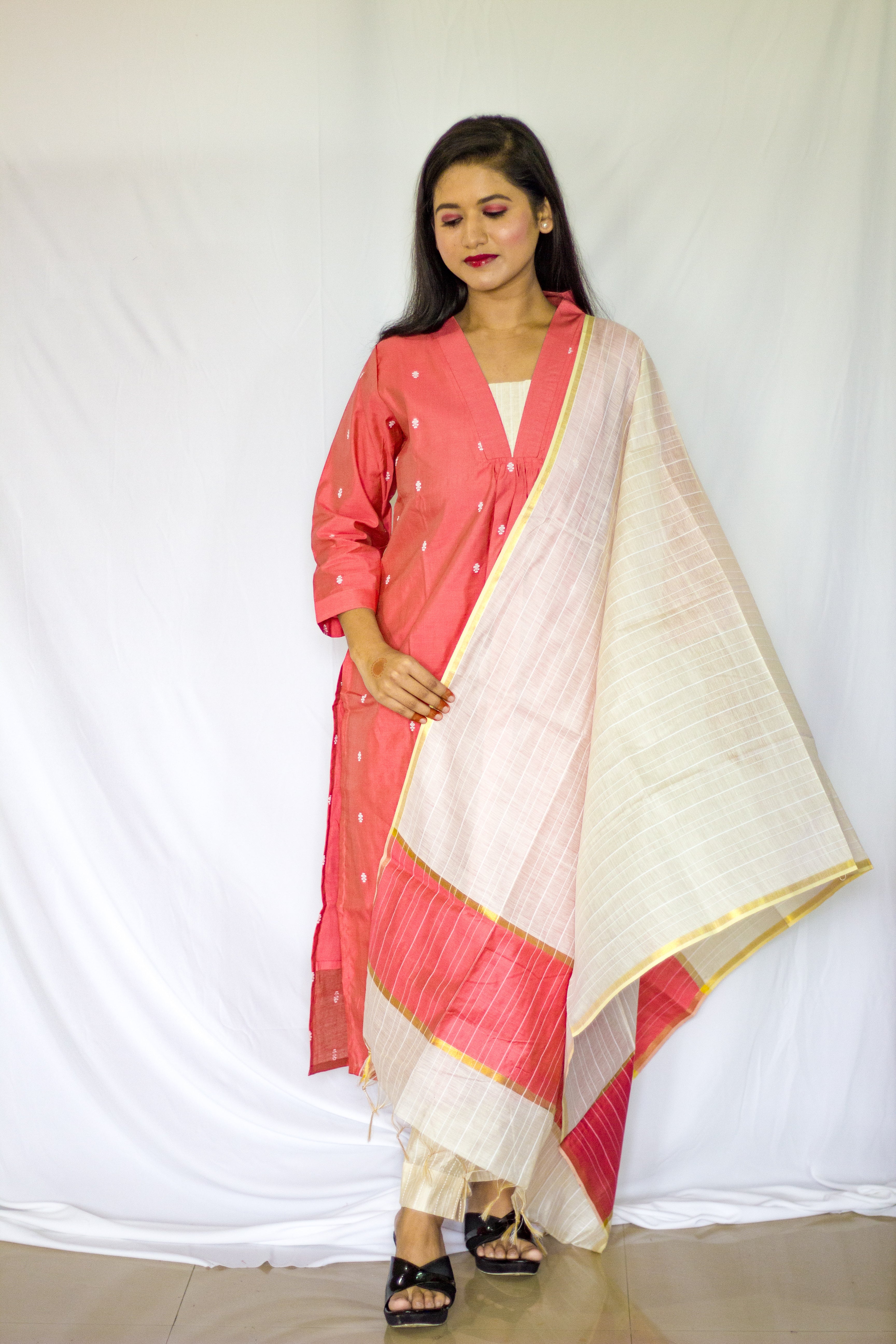 Chenderi Silk Pink 3 Pcs Set