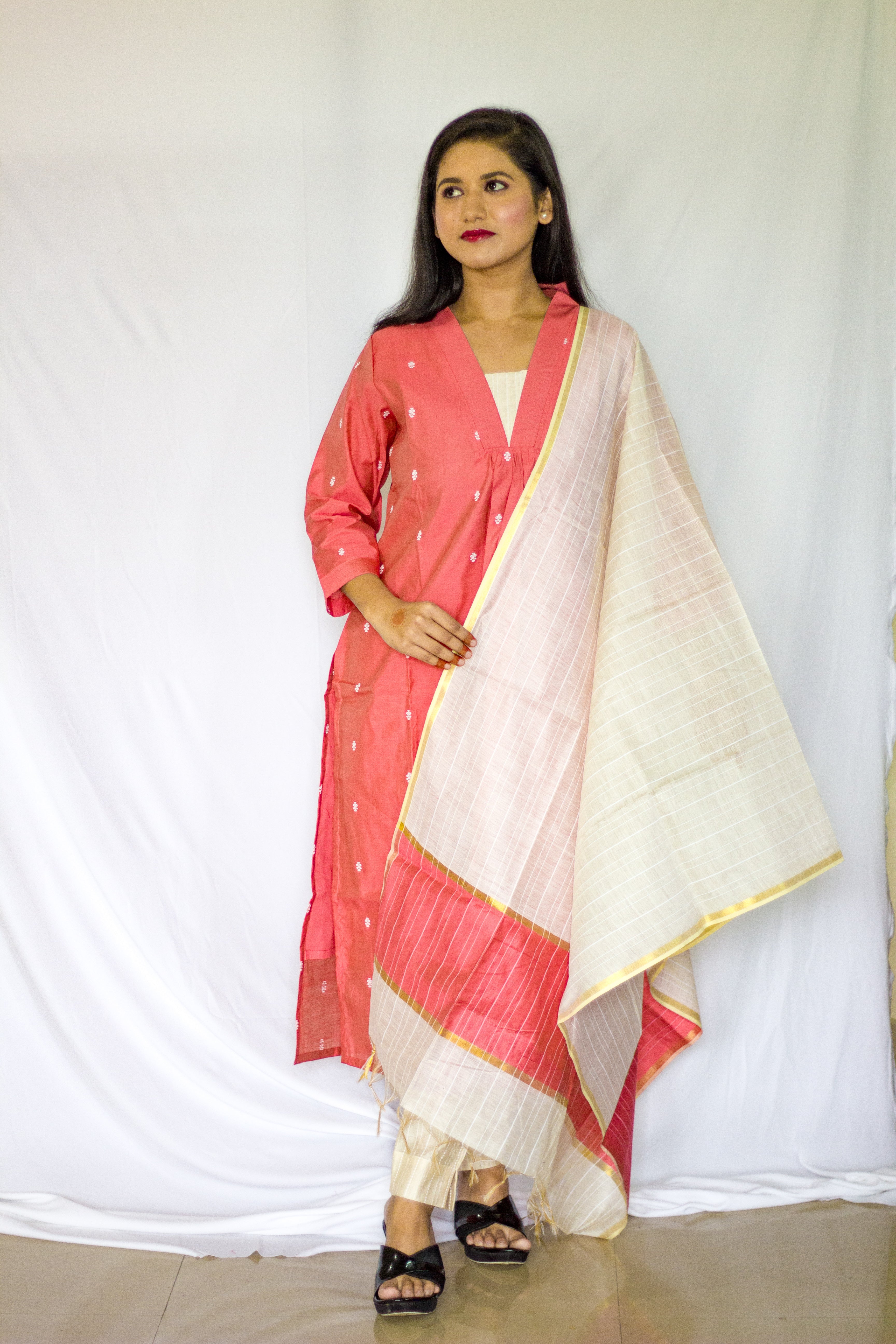 Chenderi Silk Pink 3 Pcs Set