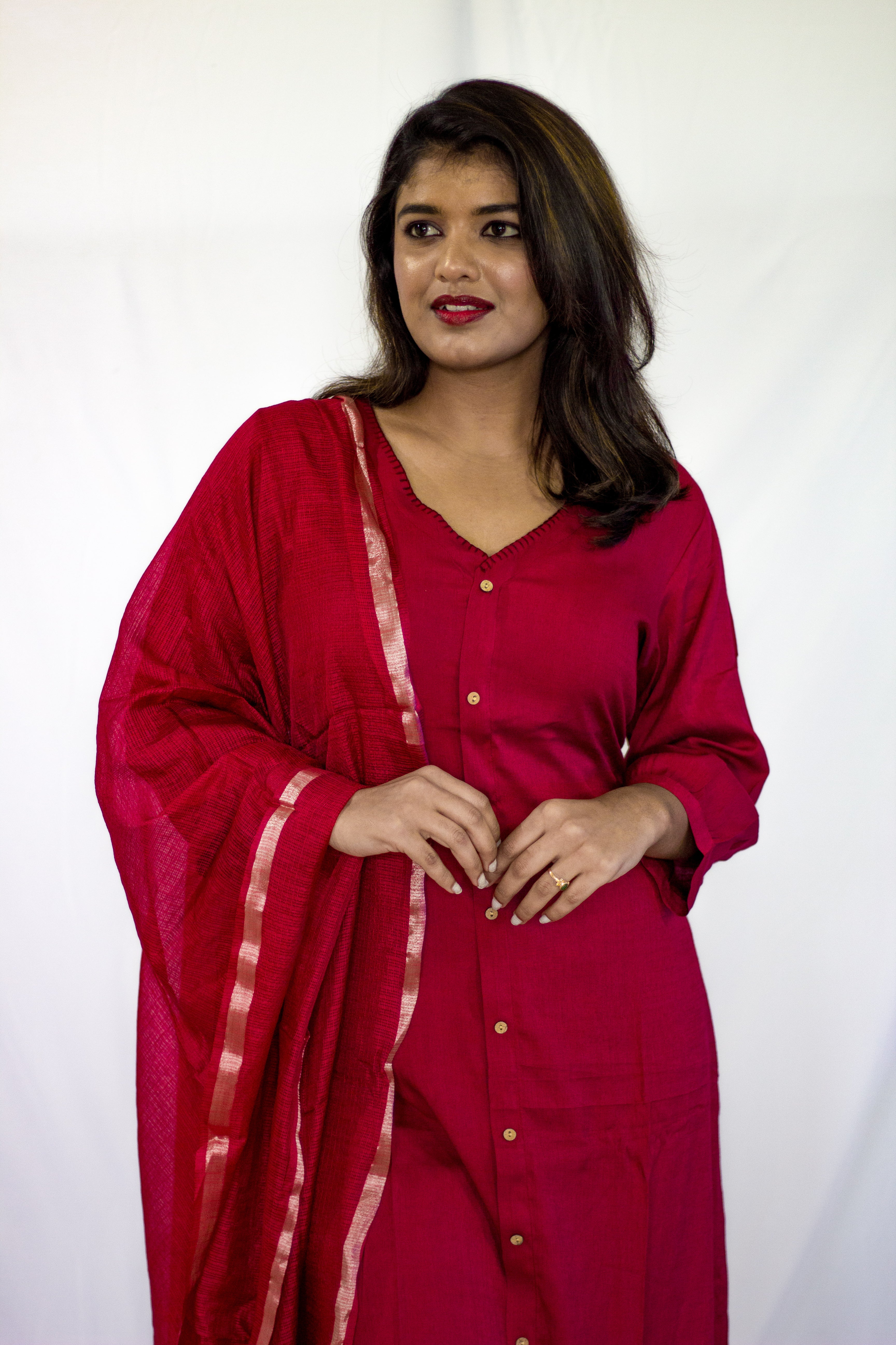 Linen Brown Colored 3 Pcs Set